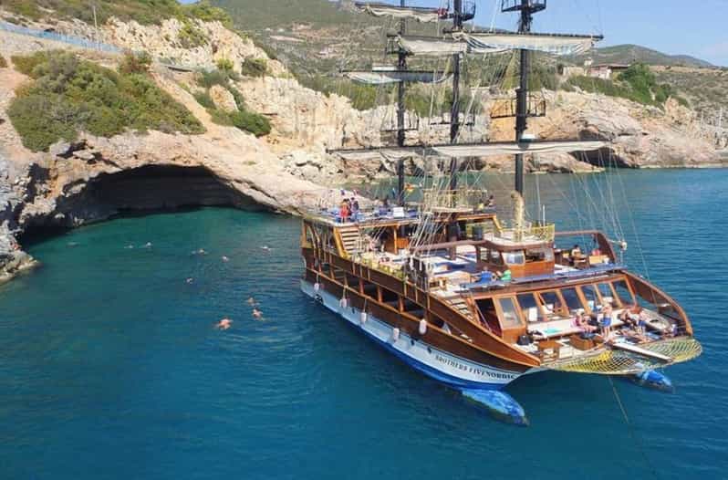 Alanya: Catamaran Boat Tour with Snorkeling and BBQ Lunch - Pirates Cave, Lover’s Cave, and Phosphorus Cave
