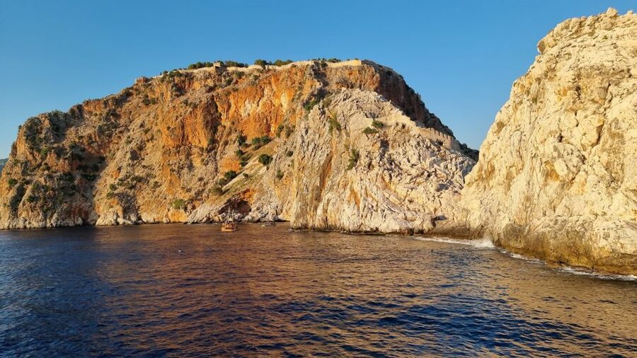Alanya: Catamaran Boat Trip with Sunbathing and Swimming - The first swim near the shipyard