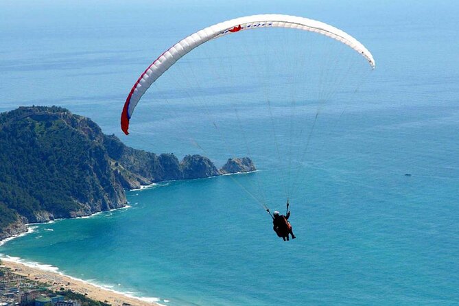 Alanya Paragliding Experience By Local Expert Pilots - Flying above Cleopatra Bay for the first time