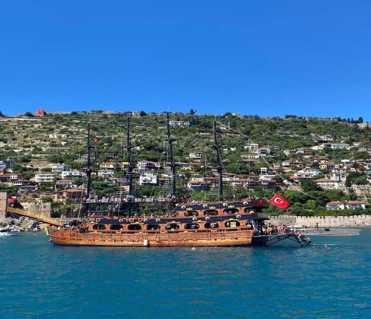 Alanya: Pirate Boat with Lunch and Unlimited Drinks - Caves viewed from the sea, not explored inside