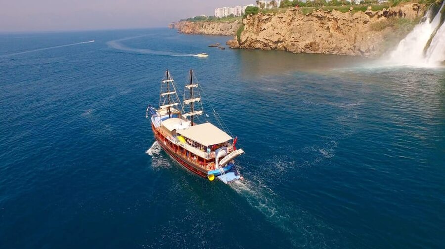Antalya: Beach & Waterfalls Boat Trip w/ Lunch & Soft Drinks - Lunch beside Duden Waterfalls