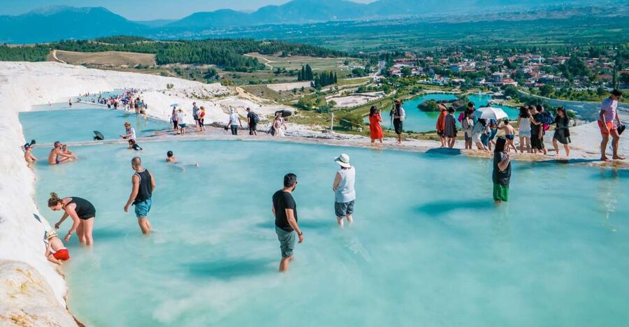 Antalya: Pamukkale Hot Springs & Hierapolis Small Group Tour - The theater and Temple of Apollo