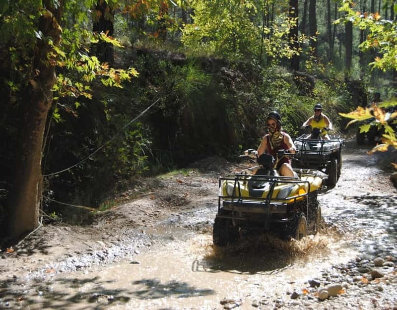 Antalya: Quad-Bike Excursion in Side Forest & Hotel Pick-Up - The safety briefing before the engines start