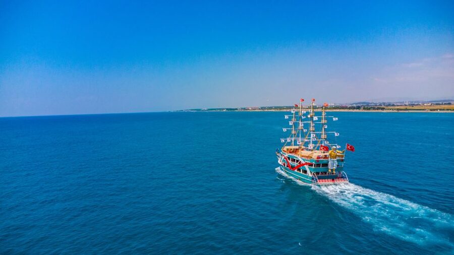 City of Side: All-Inclusive Boat Ride and Foam Party - Swimming near the island and ancient Side