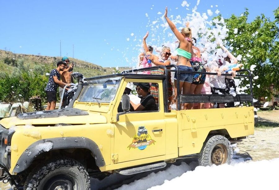 City of Side: Green Canyon Jeep Tour, Boat Trip & Waterfall - Green Lake by boat and the swimming stop