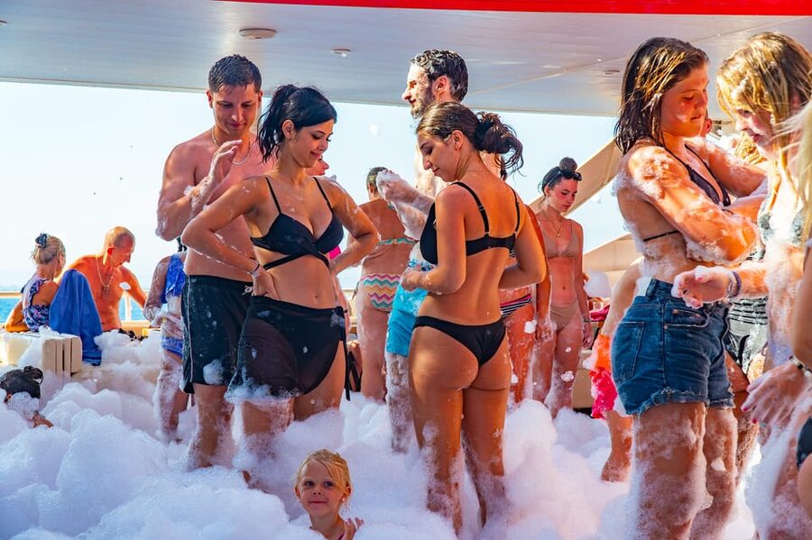 City of Side: Sightseeing Cruise w/ Swim Stops & Foam Party - The return trip brings the foam party