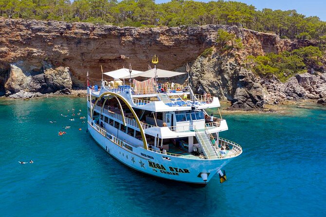 From Antalya To Kemer Mega Star Boat Trip w/Free Transfer - Phaselis Bay: your first long swim
