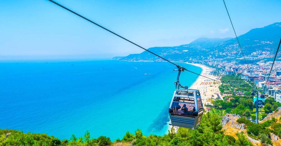 From Side: Alanya Tour with Lunch, Boat Trip, and Cable Car - Taking the cable car up to the castle