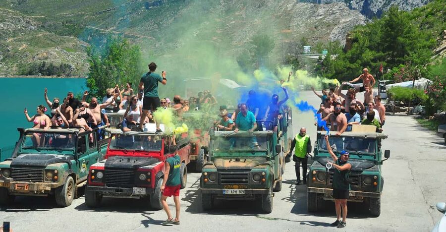 Jeep Safari-Lunch-Boat-Canyon-Waterfall-Foam,Water Party - The drive toward Green Canyon