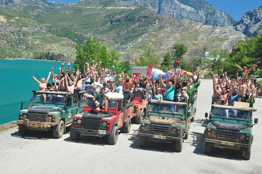 Jeep Safari-Lunch-Boat-Canyon-Waterfall-Foam,Water Party - Lunch beside Green Lake