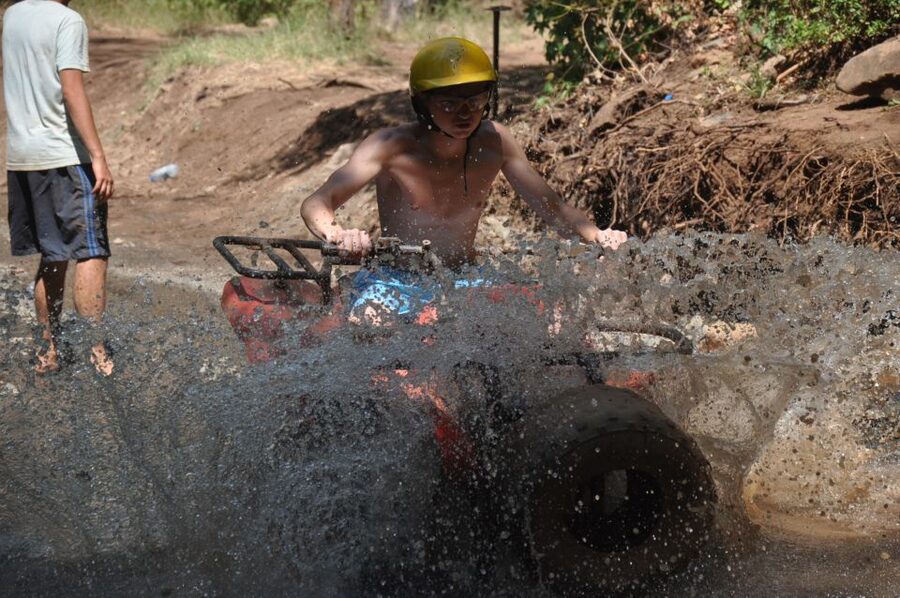 Kemer: Forest, Mud, and Streams Quad Safari Tour with Pickup - Getting comfortable on a quad bike