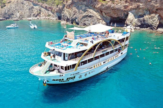 Kemer Mega Star Boat Trip With Hotel Transfer and Lunch - Phaselis Bay gives you the longest swim