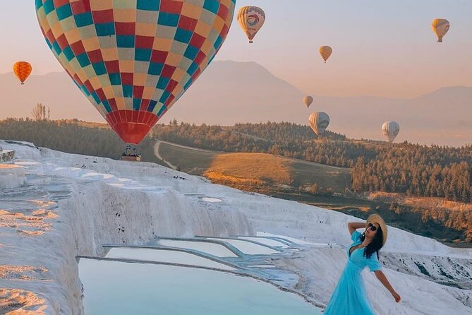 Pamukkale Hot Air Balloon Ride Certificate and 2 Meals in Antalya - Floating above Pamukkale at sunrise