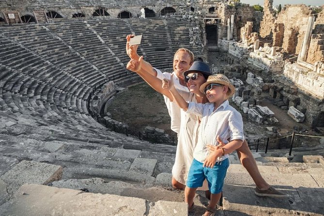 Perge, Aspendos and Waterfalls Sightseeing Tour - Side: ruins beside beaches and shops