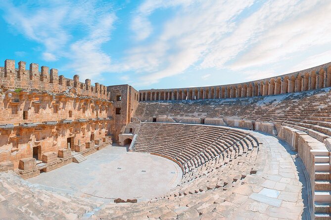 Perge Aspendos Aquaduct Side with Waterfall - Perge: Roman streets on a broad scale