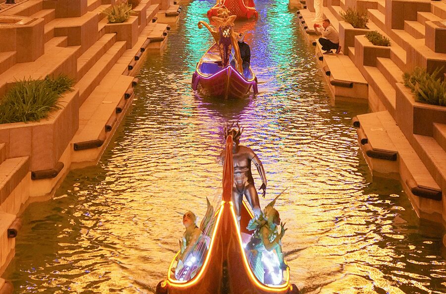 Side: Land of Legends Bus Transfers and Boat Parade - Arriving at a fantasy-style entertainment complex